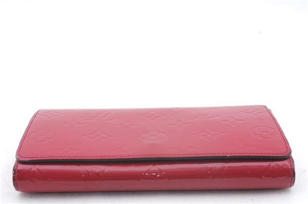 Auth Louis Vuitton Vernis Portefeuille Sarah Chain Wallet Pink M90087 LV 0243D