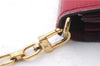 Auth Louis Vuitton Vernis Portefeuille Sarah Chain Wallet Pink M90087 LV 0243D