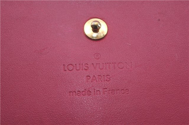 Auth Louis Vuitton Vernis Portefeuille Sarah Chain Wallet Pink M90087 LV 0243D