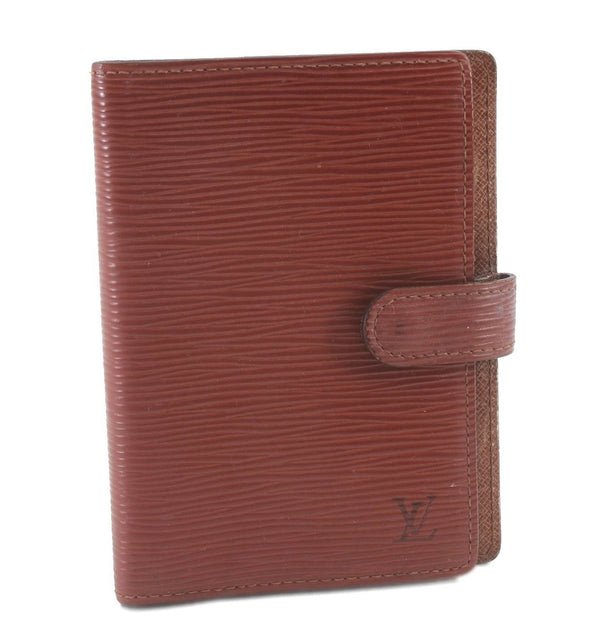 Authentic Louis Vuitton Epi Agenda PM Day Planner Cover Brown R20053 LV 0244D