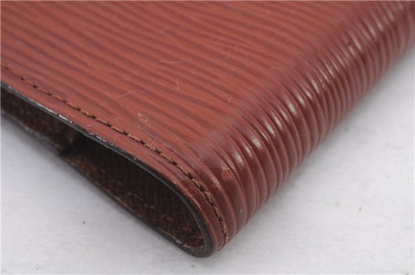 Authentic Louis Vuitton Epi Agenda PM Day Planner Cover Brown R20053 LV 0244D