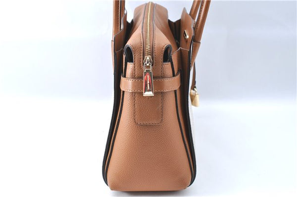 Authentic Michael Kors 2Way Shoulder Hand Bag PVC Leather Ivory Brown 0245E