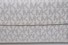 Authentic Michael Kors 2Way Shoulder Hand Bag PVC Leather Ivory Brown 0245E