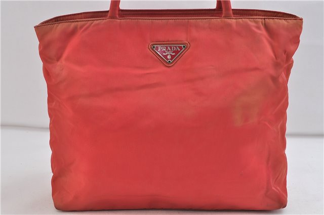 Authentic PRADA Nylon Tote Hand Bag Purse Pink 0246D