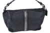 Authentic COACH Signature Hand Bag Pouch Purse Canvas Leather Black 0246E