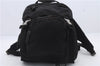 Authentic PRADA Nylon Leather Backpack Black 0247D