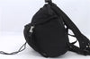 Authentic PRADA Nylon Leather Backpack Black 0247D