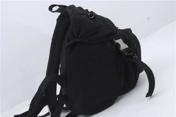 Authentic PRADA Nylon Leather Backpack Black 0247D