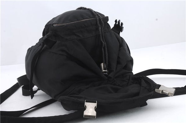 Authentic PRADA Nylon Leather Backpack Black 0247D