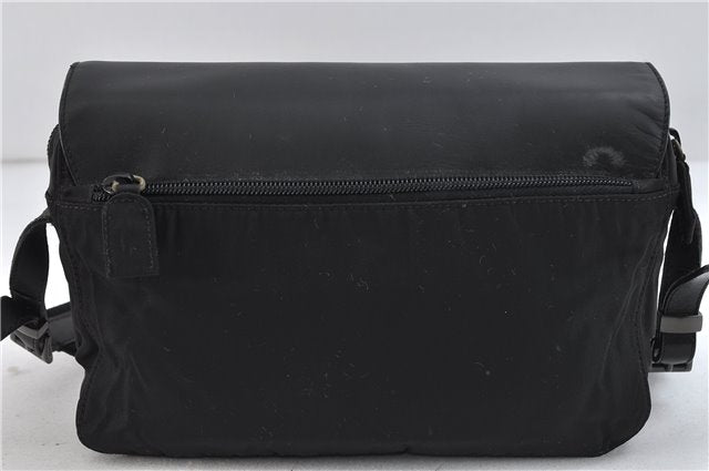 Authentic PRADA Tessuto Vitel Nylon Leather Shoulder Cross Bag B7464 Black 0249D