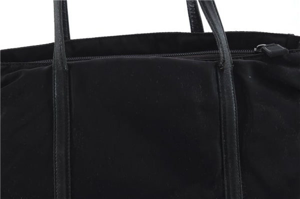 Authentic PRADA Nylon Leather Shoulder Tote Bag Black 0250D