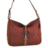 Authentic COACH Signature Shoulder Hand Bag Purse Canvas Leather Red Brown 0250G