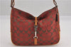 Authentic COACH Signature Shoulder Hand Bag Purse Canvas Leather Red Brown 0250G