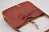 Authentic COACH Signature Shoulder Hand Bag Purse Canvas Leather Red Brown 0250G