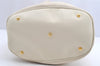 Authentic GUCCI Bamboo 2Way Shoulder Drawstring Bag Leather White Junk 0250I