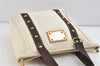 Authentic Louis Vuitton Antigua Cabas MM Tote Bag White Brown M40036 LV 0253D