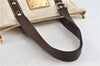 Authentic Louis Vuitton Antigua Cabas MM Tote Bag White Brown M40036 LV 0253D