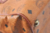 Authentic MCM Visetos Leather Vintage Shoulder Hand Boston Bag Brown 0253E