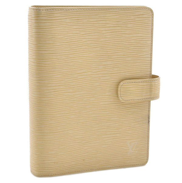 Authentic LOUIS VUITTON Epi Agenda MM Notebook Cover Ivory Cream LV 0255C