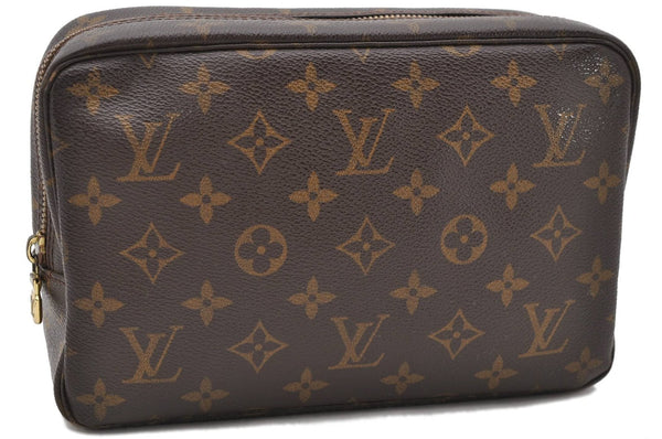 Auth Louis Vuitton Monogram Trousse Toilette 23 Clutch Hand Bag M47524 LV 0258D