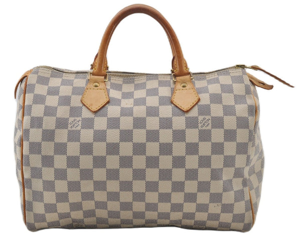 Authentic Louis Vuitton Damier Azur Speedy30 Hand Boston Bag N41533 LV 0258F