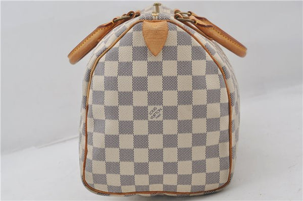 Authentic Louis Vuitton Damier Azur Speedy30 Hand Boston Bag N41533 LV 0258F