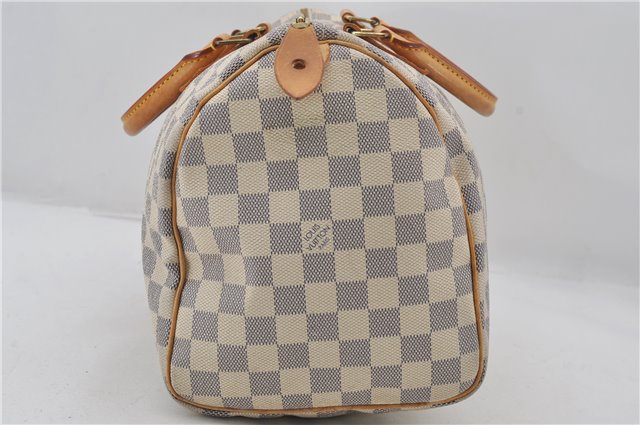 Authentic Louis Vuitton Damier Azur Speedy30 Hand Boston Bag N41533 LV 0258F