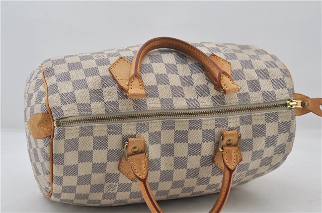 Authentic Louis Vuitton Damier Azur Speedy30 Hand Boston Bag N41533 LV 0258F