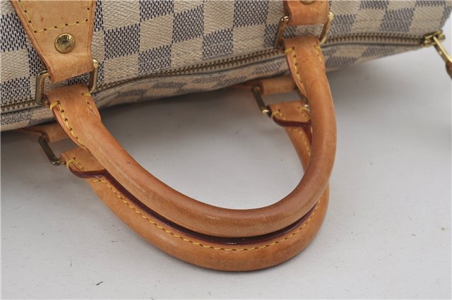 Authentic Louis Vuitton Damier Azur Speedy30 Hand Boston Bag N41533 LV 0258F