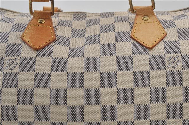 Authentic Louis Vuitton Damier Azur Speedy30 Hand Boston Bag N41533 LV 0258F