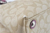 Authentic COACH Signature Shoulder Tote Bag PVC Leather F15707 Beige Pink 0259E