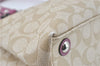 Authentic COACH Signature Shoulder Tote Bag PVC Leather F15707 Beige Pink 0259E