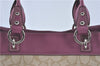 Authentic COACH Signature Shoulder Tote Bag PVC Leather F15707 Beige Pink 0259E