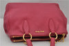 Authentic MIU MIU Vintage Leather 2Way Shoulder Hand Tote Bag Pink 0260G