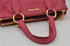 Authentic MIU MIU Vintage Leather 2Way Shoulder Hand Tote Bag Pink 0260G