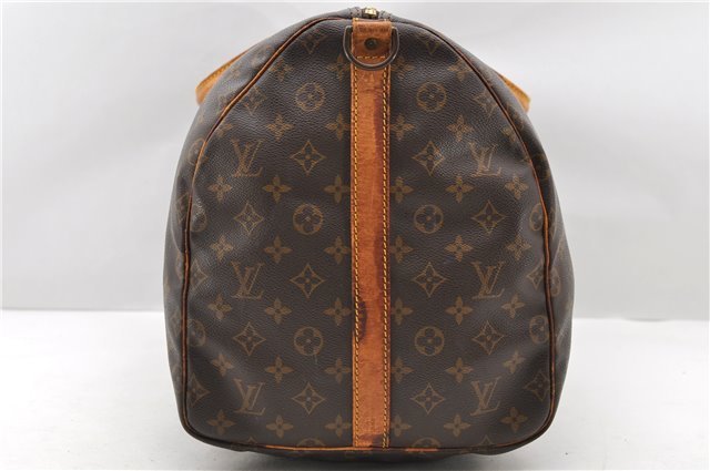 Auth Louis Vuitton Monogram Keepall Bandouliere 55 Boston Bag M41414 LV 0263D