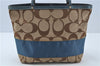 Authentic COACH Signature Shoulder Tote Bag Canvas Leather 10124 Brown 0263E