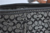 Authentic COACH Mini Signature Shoulder Tote Bag Canvas Leather 5707 Black 0264E