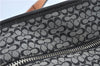 Authentic COACH Mini Signature Shoulder Tote Bag Canvas Leather 5707 Black 0264E