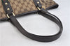 Auth GUCCI Web Sherry Line Shoulder Tote Bag Canvas Leather 137396 Brown 0266D