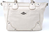 Authentic COACH Shoulder Tote Bag Purse Leather White 0266E