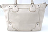 Authentic COACH Shoulder Tote Bag Purse Leather White 0266E