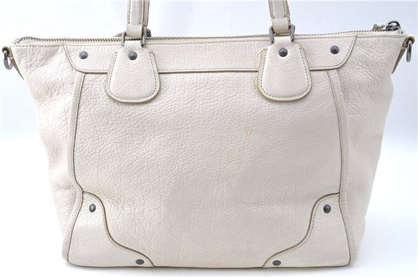 Authentic COACH Shoulder Tote Bag Purse Leather White 0266E