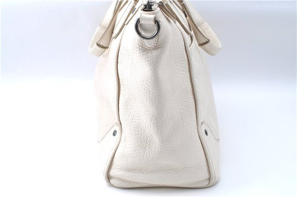 Authentic COACH Shoulder Tote Bag Purse Leather White 0266E