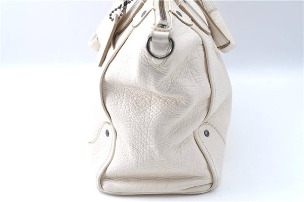 Authentic COACH Shoulder Tote Bag Purse Leather White 0266E