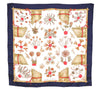 Authentic HERMES Carre 90 Scarf ""Herbier de Gavarnie"" Silk Navy 0266G