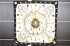 Authentic HERMES Carre 90 Scarf ""LES CLES"" Silk Black 0267G