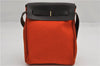Auth HERMES Her Bag TPM 2 In 1 2Way Shoulder Bag Canvas Leather Orange 0270F