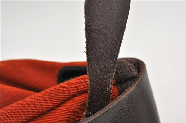 Auth HERMES Her Bag TPM 2 In 1 2Way Shoulder Bag Canvas Leather Orange 0270F