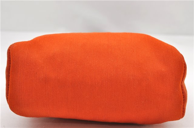 Auth HERMES Her Bag TPM 2 In 1 2Way Shoulder Bag Canvas Leather Orange 0270F